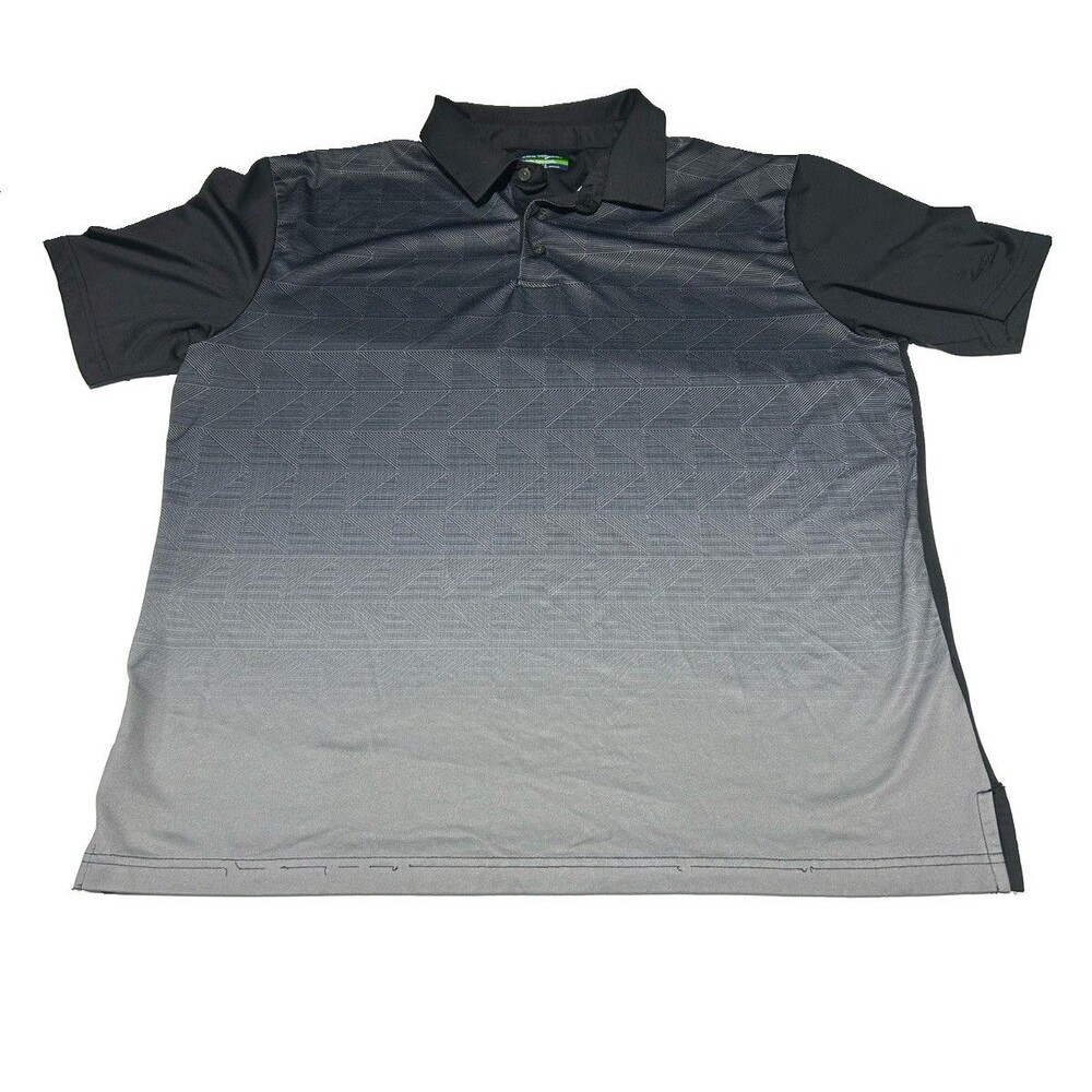 Ben Hogan Performance Men's Polo Shirt Gray/Black Ombre Size Large Golf